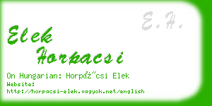 elek horpacsi business card